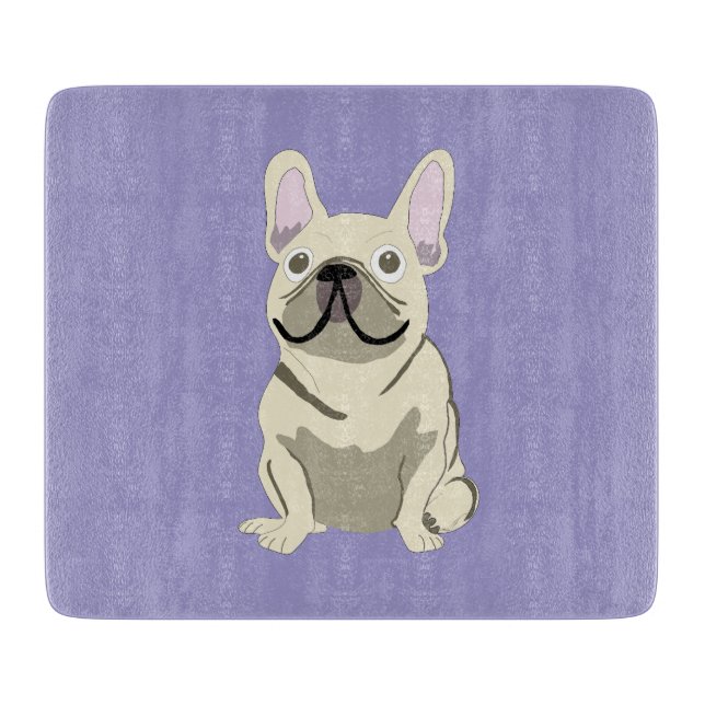 Creme-Französische Bulldogge,  Schneidebrett (Vorderseite)