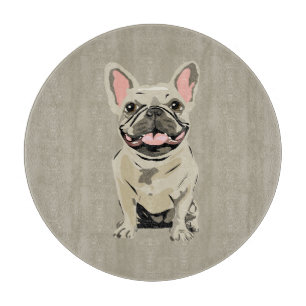 Creme Französische Bulldogge Schneidebrett