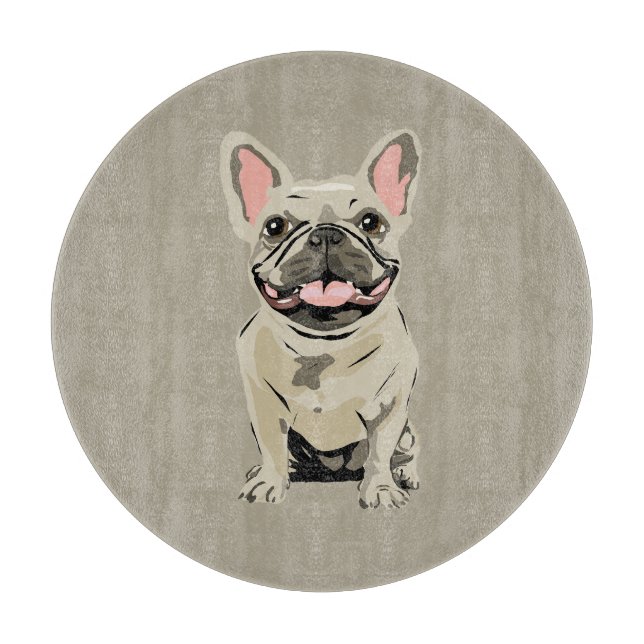 Creme Französische Bulldogge Schneidebrett (Vorderseite)