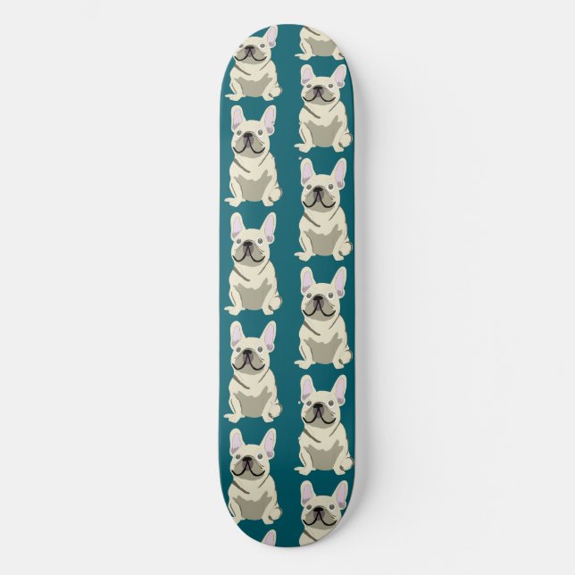 Creme-Französische Bulldogge Skateboard (Vorderseite)