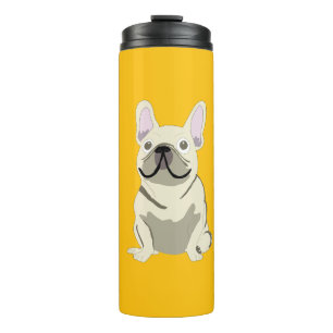 Creme-Französische Bulldogge Thermosbecher