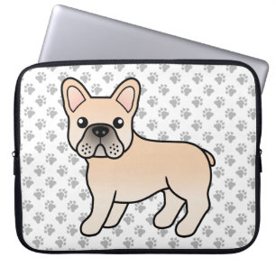 Creme French Bulldog Niedlicher Cartoon Dog Laptopschutzhülle