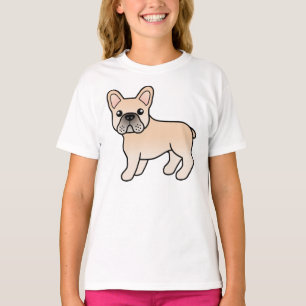 Creme French Bulldog Niedlicher Cartoon Dog T-Shirt