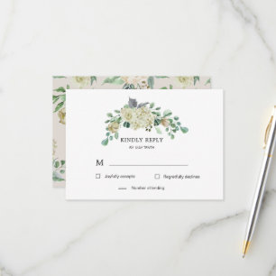 Creme Garden Floral UAWG Response Card Frühjahr RSVP Karte