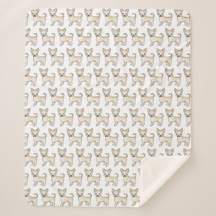 Creme glatthaar Chihuahua Cartoon-Hund Muster Sherpadecke