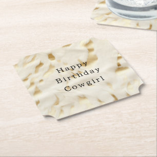 Creme Gold Cowhide Untersetzer