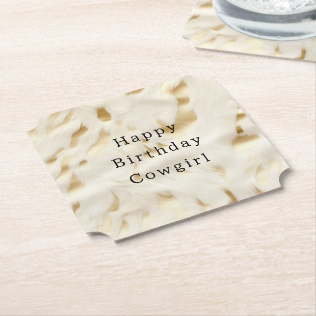 Creme Gold Cowhide Untersetzer (angewinkelt)