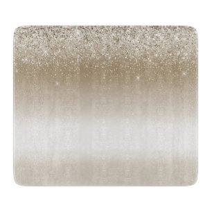 Creme Gold Glanz Glitter Brautparty Schneidebrett