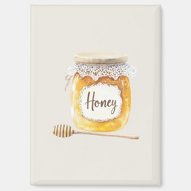 Creme Gold Honigglas Ernährung Küche Magnet (Vorderseite)