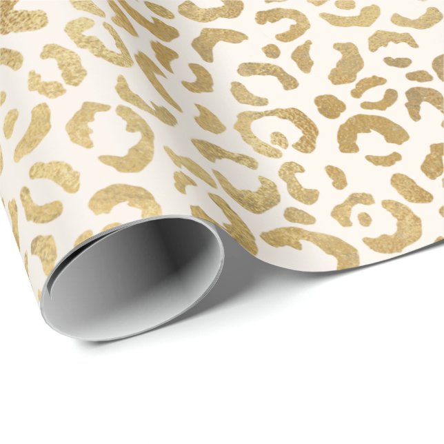  Creme Gold Leopard Print     Geschenkpapier (Rolleneckpunkt)