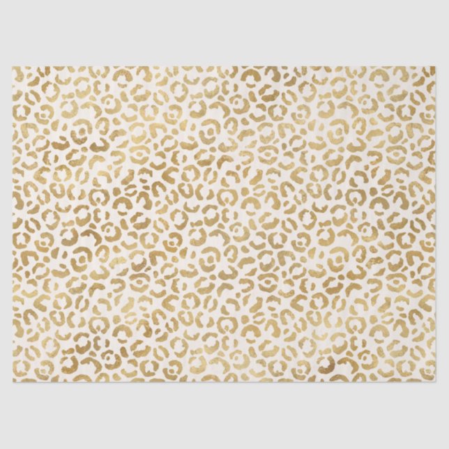  Creme Gold Leopard Print      Seidenpapier (Vorderseite)
