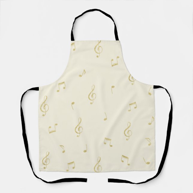 Creme Gold Noten  Schürze (Vorderseite)