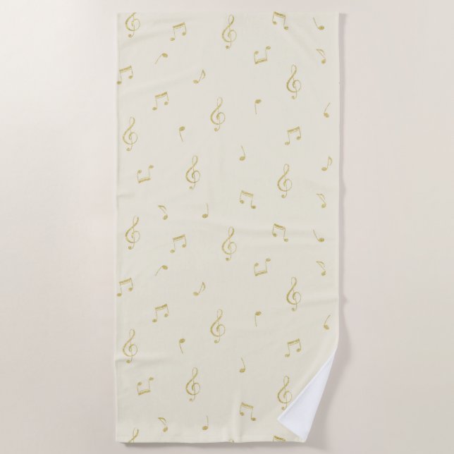 Creme Gold Noten   Strandtuch (Vorderseite)