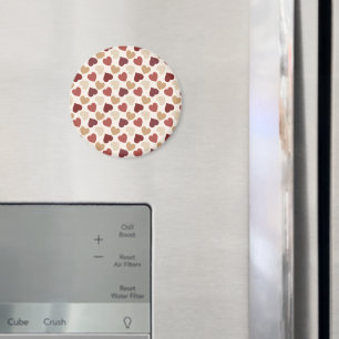 Creme Gold Rote Herzen Magnet