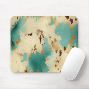 Creme Gold Türkis Cowhide Mousepad