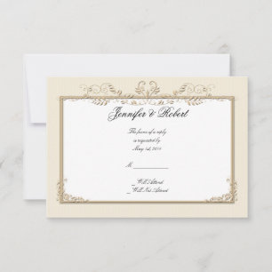 Creme Gold Vintag Pinstrichkarte RSVP Karte