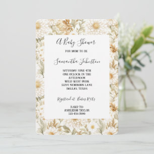 Creme Gold White Country Blume Einladung