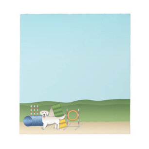 Creme Golden Retriever mit Agility Notizblock