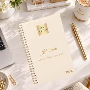 Creme-goldenes modernes minimalistisches Business- Planer