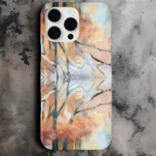 Creme grau orange beige braun abstrakte Wasserfarb iPhone 16 Pro Max Hülle