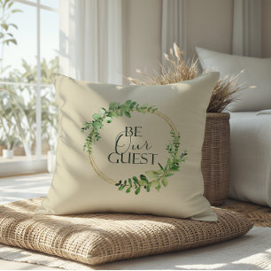 Creme Green Damask Hübsch unser Gast sein Kissen