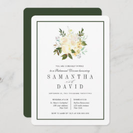 Creme + Grün | Bio Hochzeit Probe Dinner Einladung