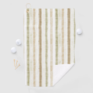 Creme Grün Braun Streifen Golfhandtuch