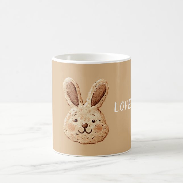Creme-Hasen-Gesicht-Keks   Kaffeetasse (Mittel)