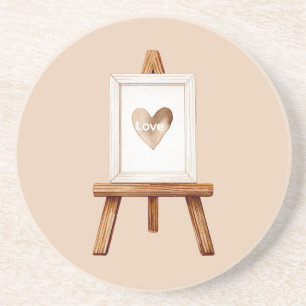 Creme Herz Kunst Liebe Getränkeuntersetzer