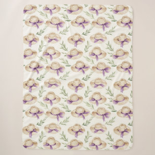 Creme Hüte violette Schleifen Geburtstag Sherpadecke