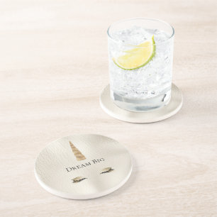 Creme Imitats Leather Gold Sparkle Glam Einhorn Getränkeuntersetzer