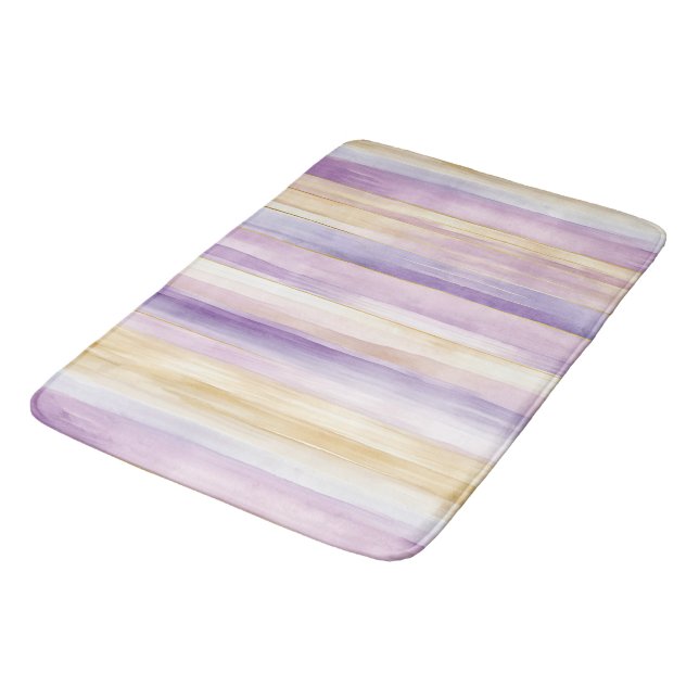 Creme Iris Streifen Badematte (Schrägansicht)