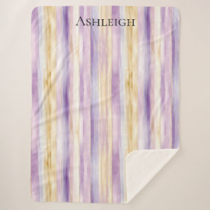 Creme Iris Streifen Sherpadecke