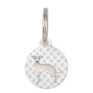 Creme Italian Greyhound Niedlich Cartoon Dog Haustiermarke