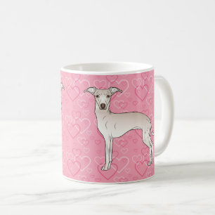 Creme Italienischer Windhund Süßer Hund Auf Rosa H Kaffeetasse