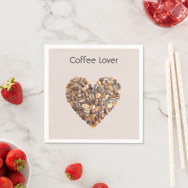 Creme-Kaffee-Herztassen Serviette (Beispiel)