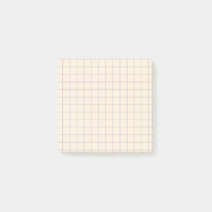 Creme kariertes Muster Soft Grid Design Büro Post-it Klebezettel
