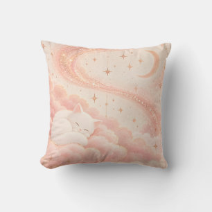Creme-Katze Rosa Wolken Starlight Kissen