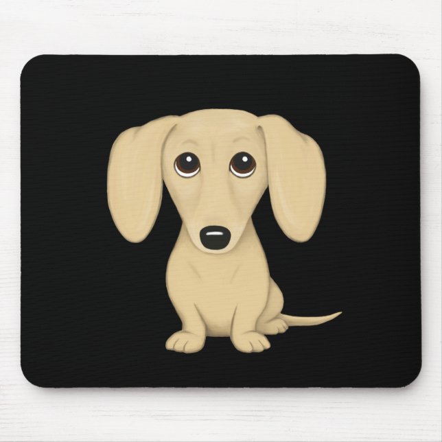 Creme Kurz Hair Dackel Mousepad (Vorne)