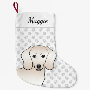 Creme Kurz Hair Dackel Niedlich Cartoon Dog Kleiner Weihnachtsstrumpf