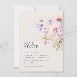 Creme Lavender Lila Violet Wild Blume Hochzeit Save The Date