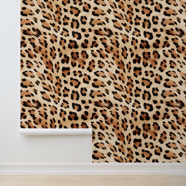 Creme Leopard Animal Print Tapete (Anwendung)