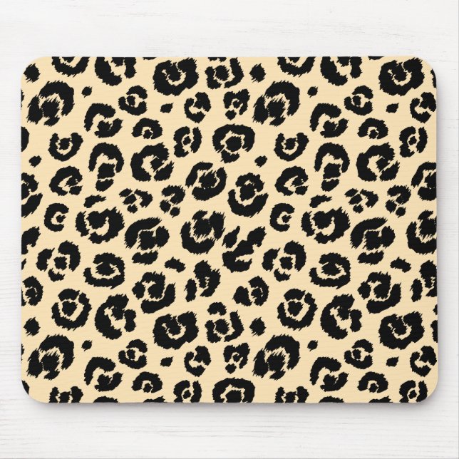Creme-Leopard-Druck Mousepad (Vorne)