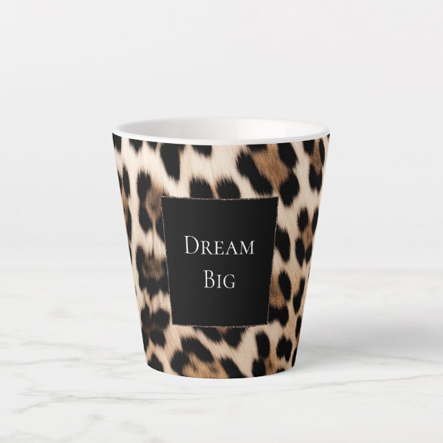 Creme Leopard Milchtasse (Vorderseite)