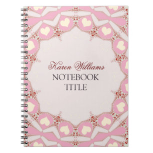 Creme Liebe Hört Pink Pastel Lace Notebook Notizblock