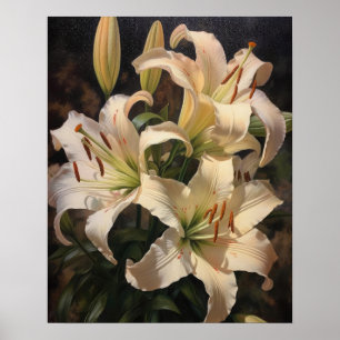 Creme Lily Blume Art Print Poster