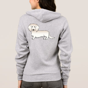 Creme Long Hair Dackel Niedlich Cartoon Dog Hoodie