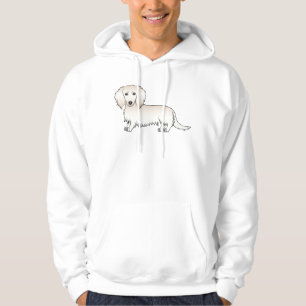 Creme Long Hair Dackel Niedlich Cartoon Dog Hoodie