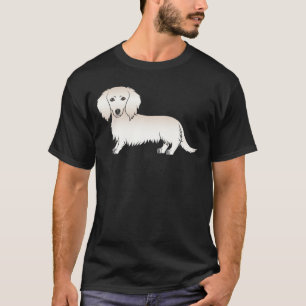 Creme Long Hair Dackel Niedlich Cartoon Dog T-Shirt