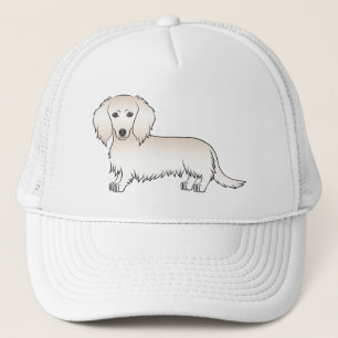 Creme Long Hair Dackel Niedlich Cartoon Dog Truckerkappe